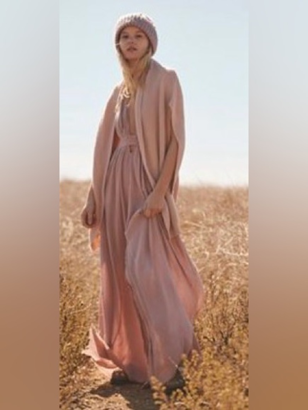 Free People Into the Sun Maxi Dress, Timber Wolf, Like New